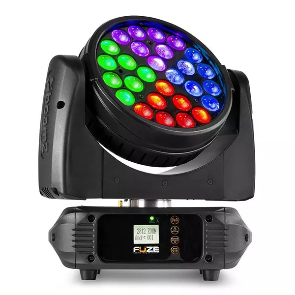 BeamZ FUZE2812 LED Moving Head Wash with Zoom 28x 12W RGBAWUV