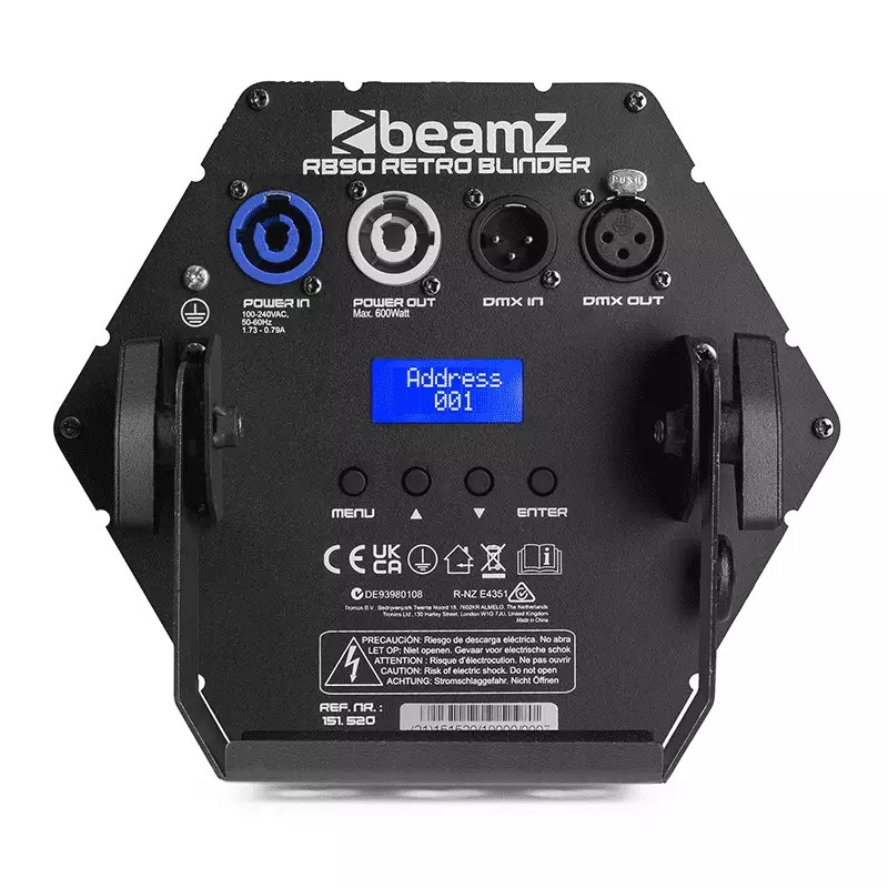 BeamZ RB90 LED DECO RETRO BLINDER IP20 3x 30W RGBA — view 4