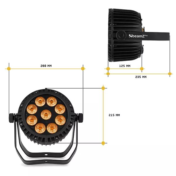 BeamZPro WBP912IP LED BATTERY PAR IP65 9x 12W RGBAWUV — view 8