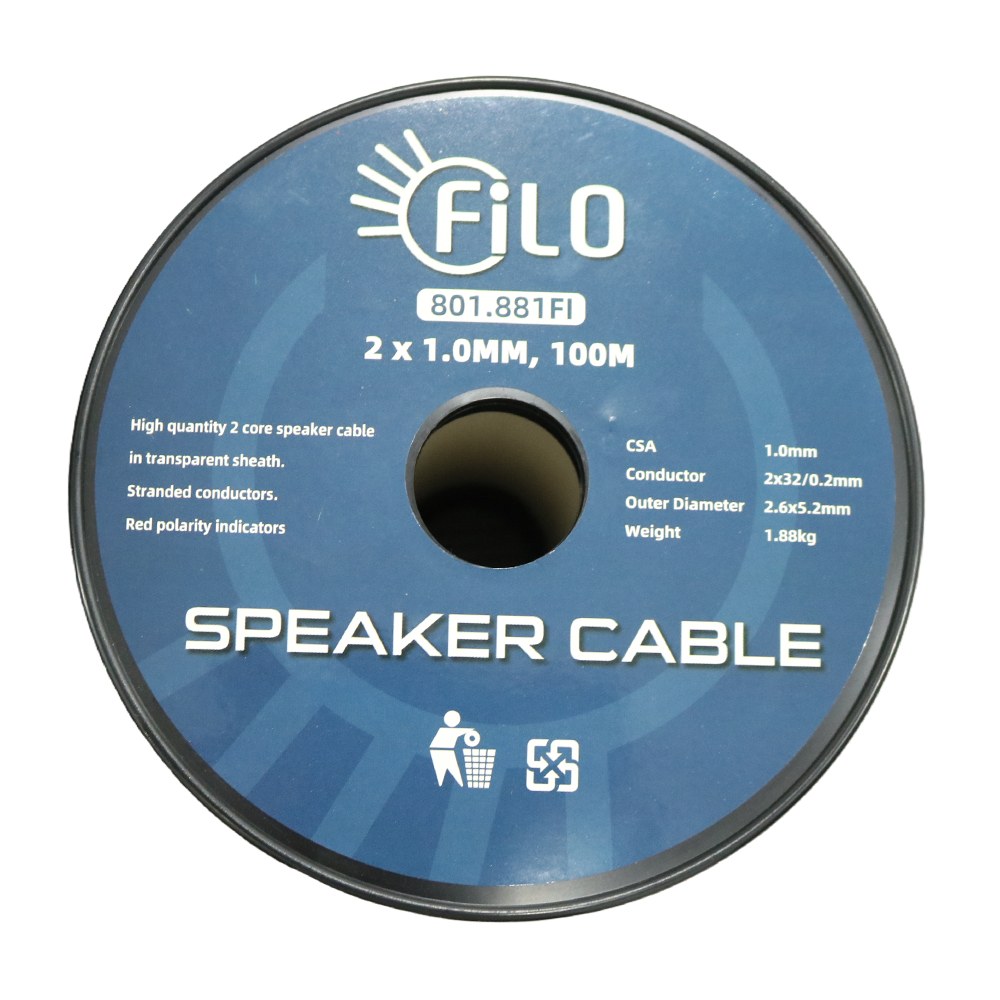 Filo - TF1.0C - Speaker cable 1.0mm clear 100m