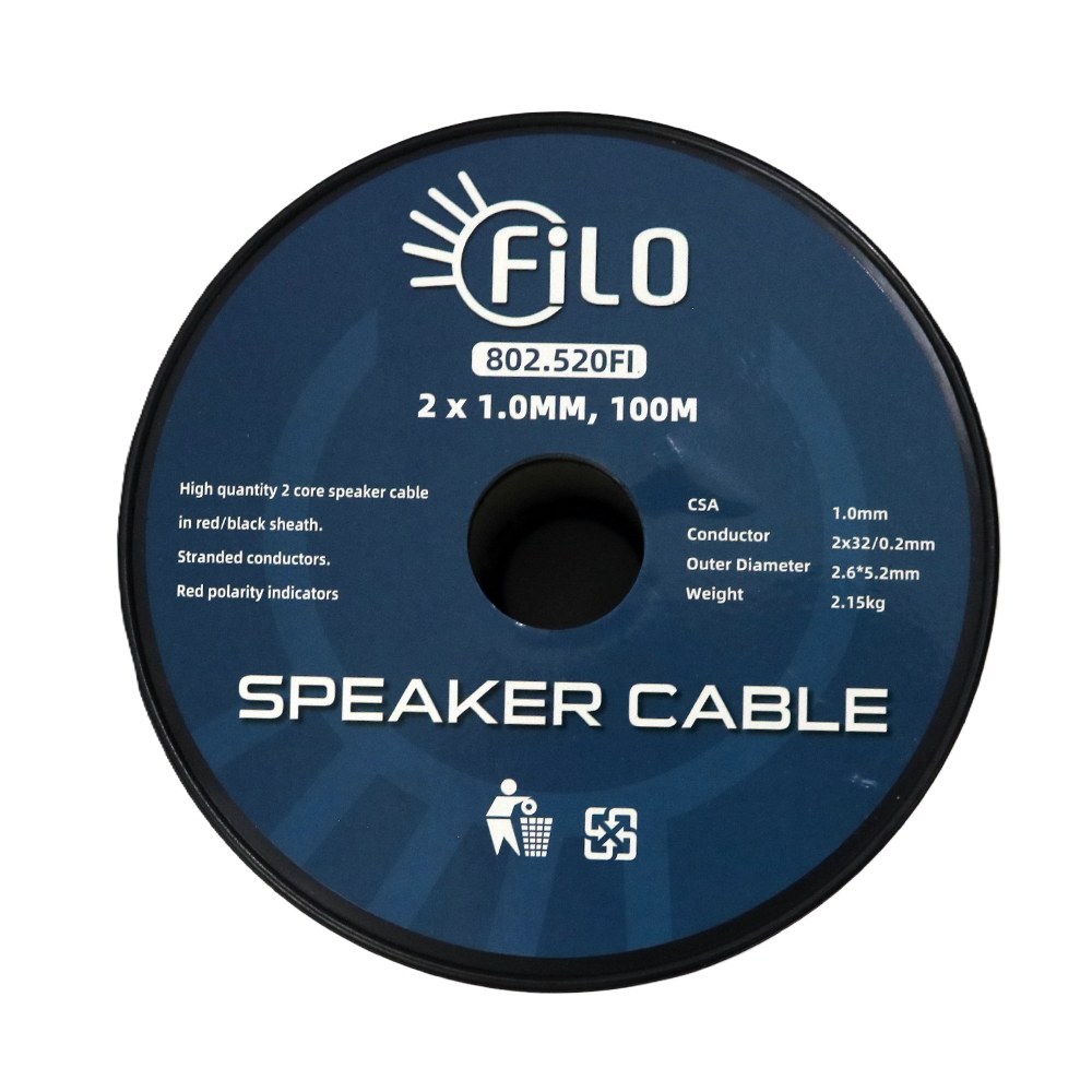 Filo - TF1.0RB - Speaker cable 1.0mm red/black 100m