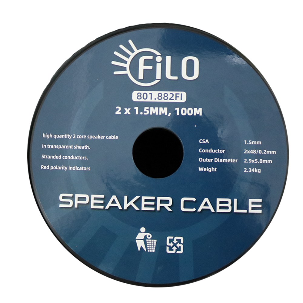 Filo - TF1.5C - Speaker cable 1.5mm clear 100m