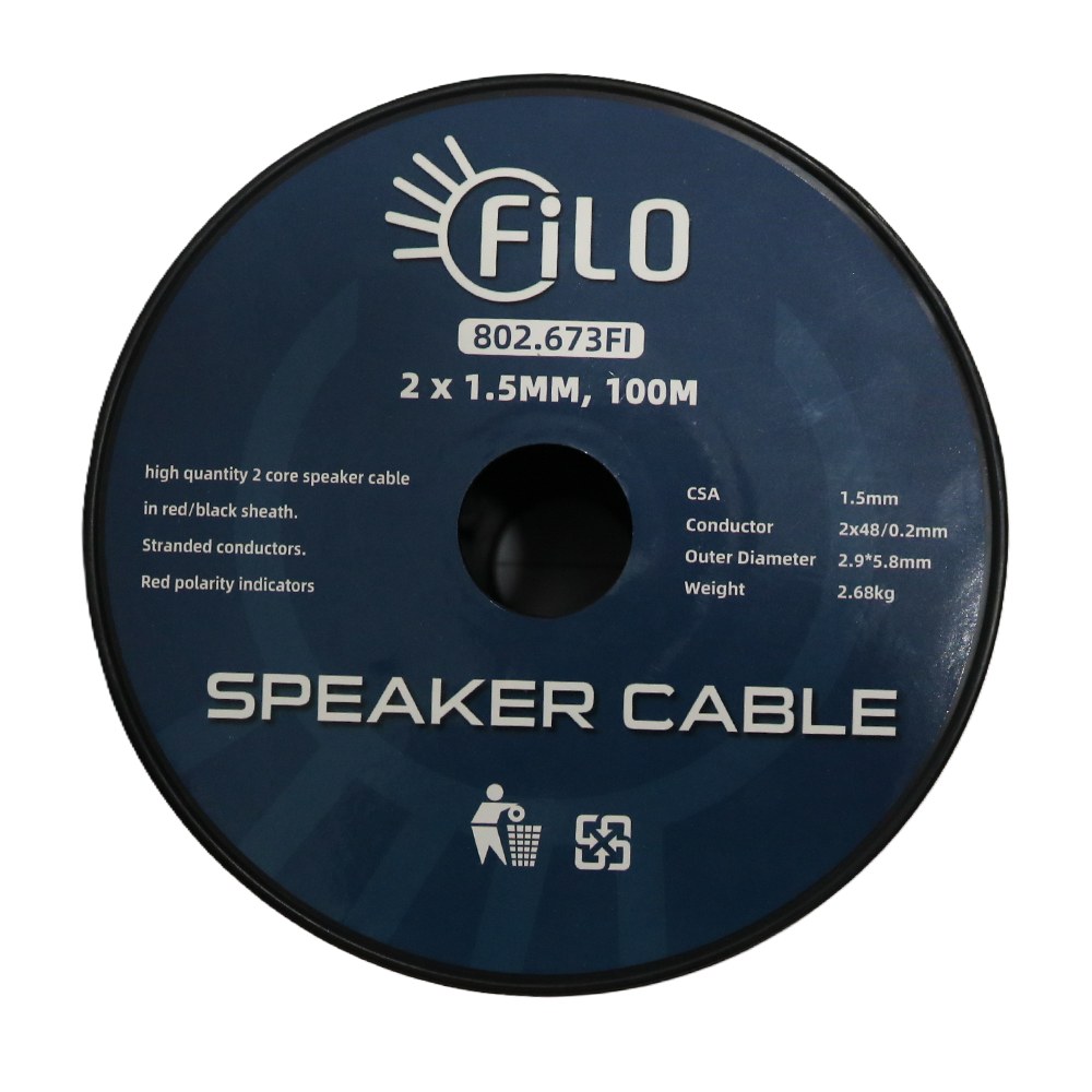 Filo - TF1.5RB - Speaker cable 1.5mm red/black 100m