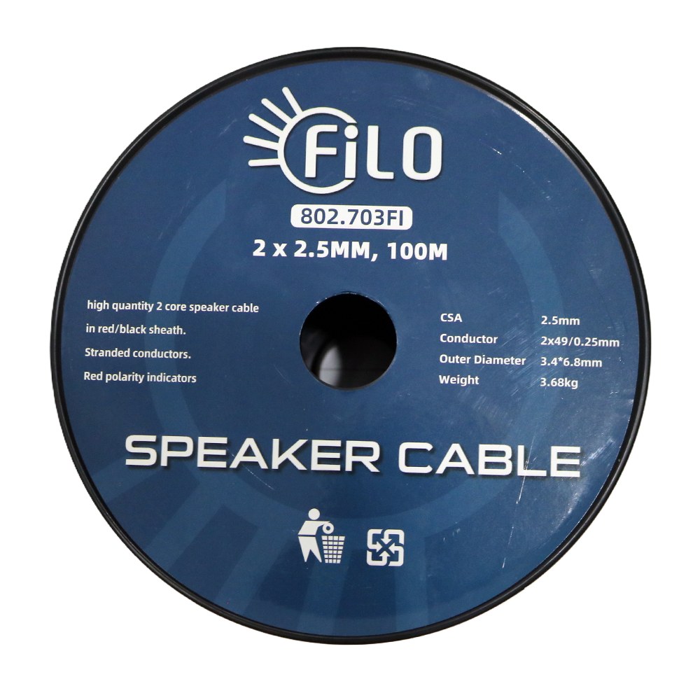 Filo - TF2.5RB - Speaker cable 2.5mm red/black 100m