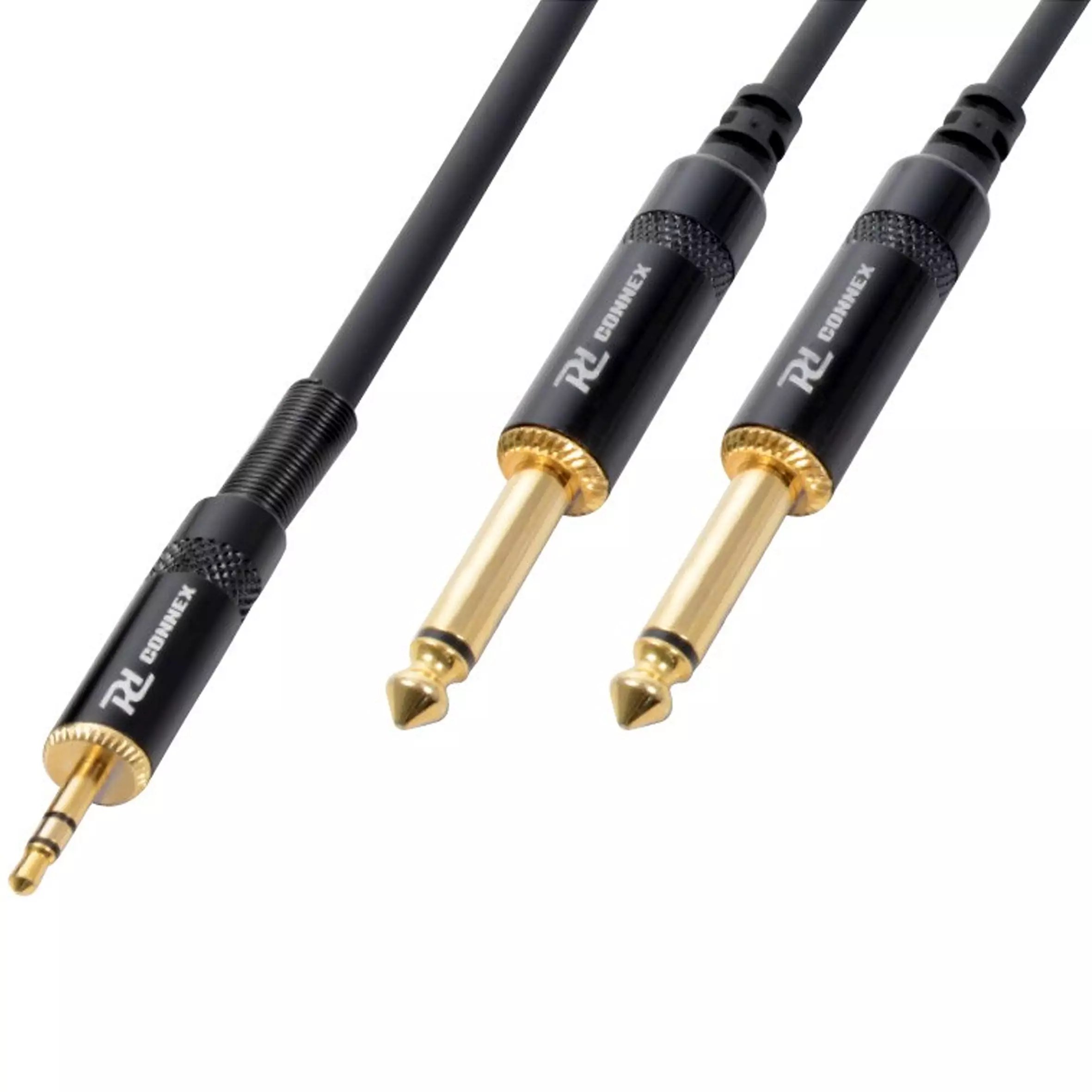 Power Dynamics Connex - PDC CX86-1 SIGNAL LEAD 3.5MM STEREO MALE – 2X 6.3MM MONO MALE 1.5M