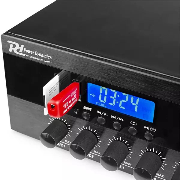 Power Dynamics - PDW360MP3 - 100V Mixer Amplifier 200W USB/SD/BT/FM 6 Zone — view 2