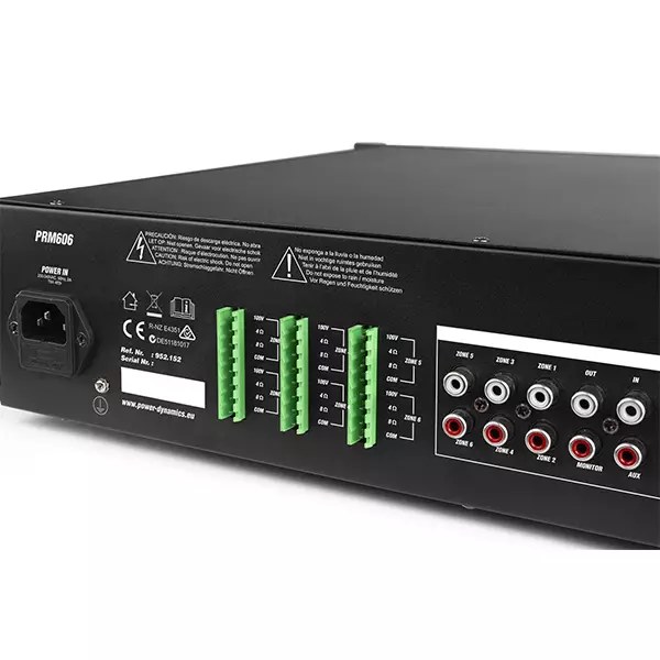 Power Dynamics - PDM PRM606 - 100V Mixer Amplifier 360W USB/SD/BT 6 Zone — view 2