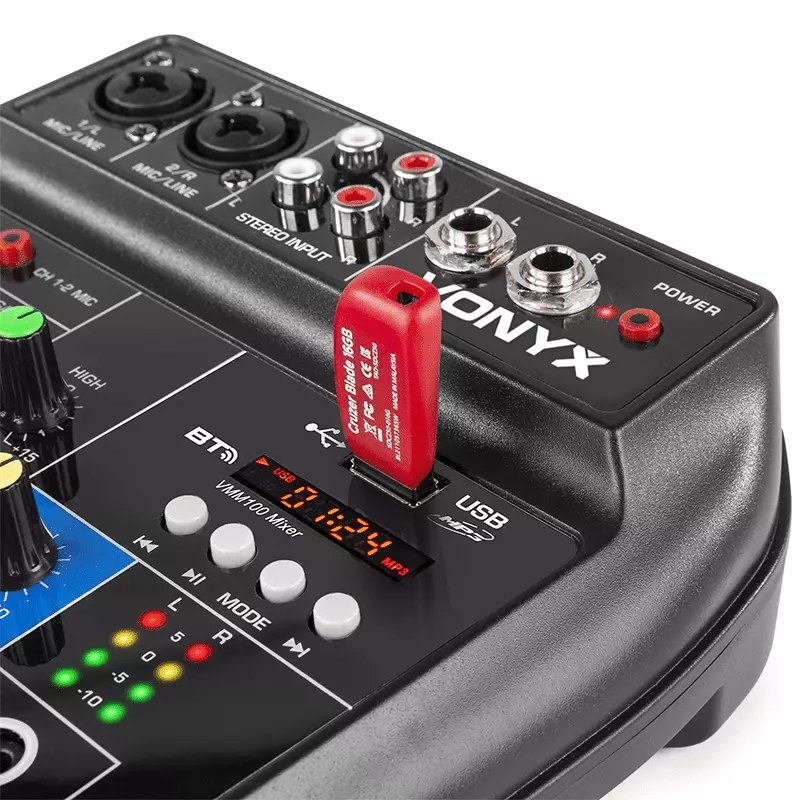 Vonyx VMM100 Music Mixer DSP/BT/USB 3-Channel — view 2